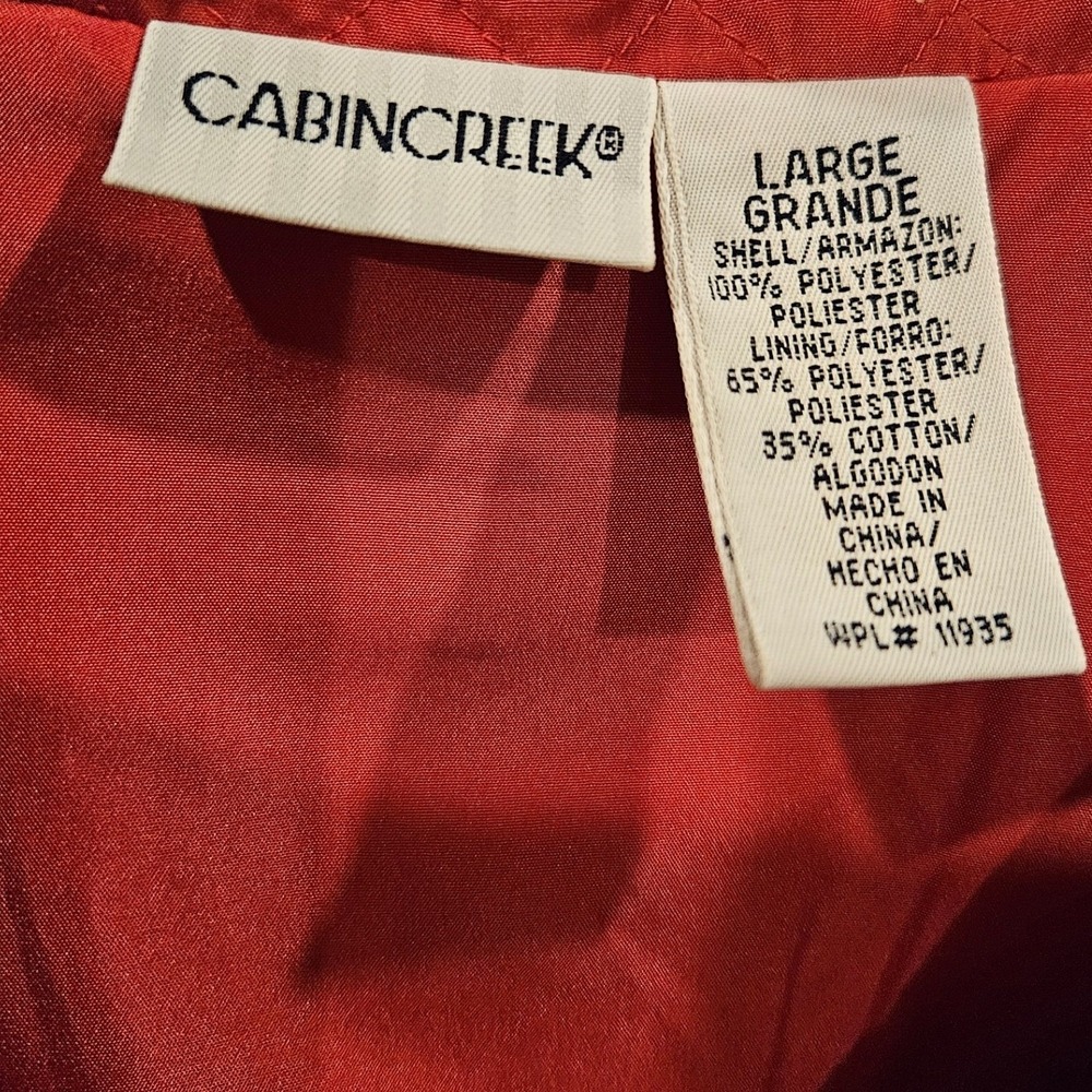 CABIN CREEK Vintage Red Rhinestone Tracksuit Set Jacket Pants Size Large - Picture 2 of 3